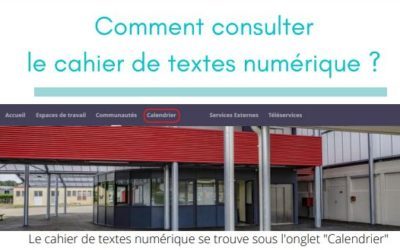 Comment consulter le cahier de texte numérique ?